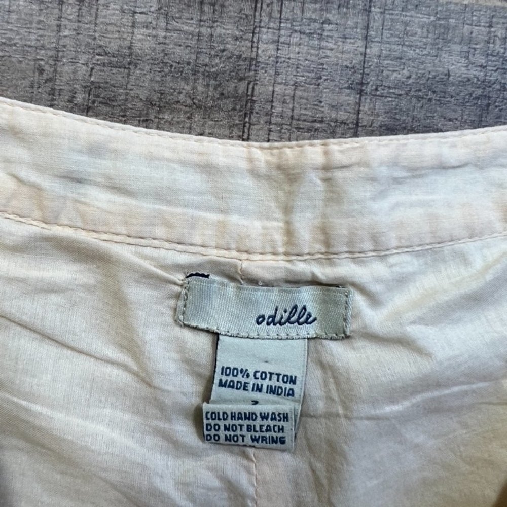 Odille Anthropologie A-line Cream & Mauve Skirt size 2 - Picture 4 of 5